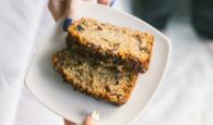 Banana Bread on plate with Hands