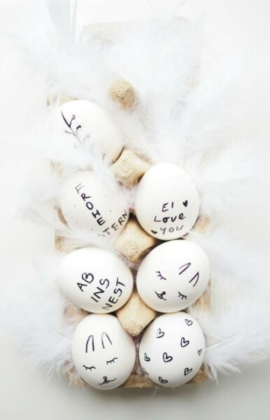Easter eggs in black and white
