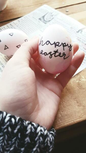 Childs hand with easter egg