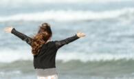Littel girl at the ocean