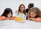 BonnieWright_with_Kids_and_Vivobarefoot_shoe